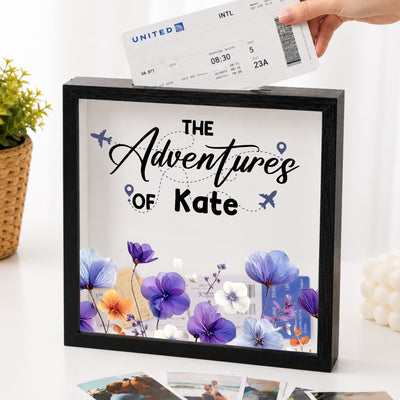 The Adventure Of Travel Lover Birth Flowers - Personalized Memory Box