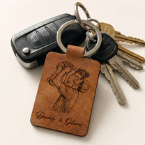 The-Day-You-Became-My-Dad-Sketch-Line-Art-Fathers-Day-Gift-For-Him-Personalized-Keychain-2