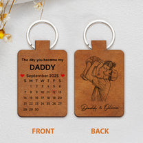 The-Day-You-Became-My-Dad-Sketch-Line-Art-Fathers-Day-Gift-For-Him-Personalized-Keychain-5