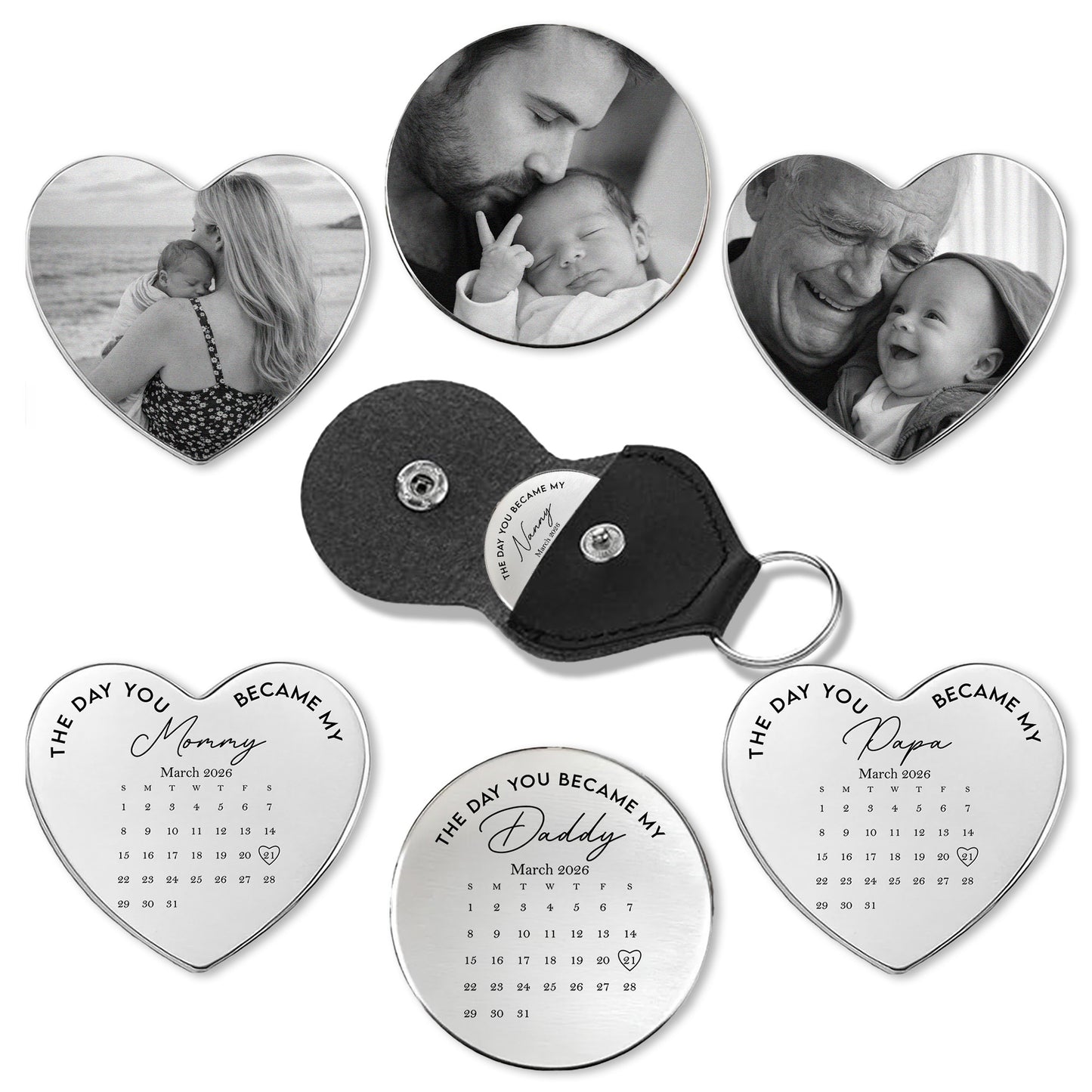 The-Day-You-Became-My-Daddy,-Mommy,-Papa,-Grandma-Custom-Calender-Personalized-Leather-Photo-Pocket-Hug-2