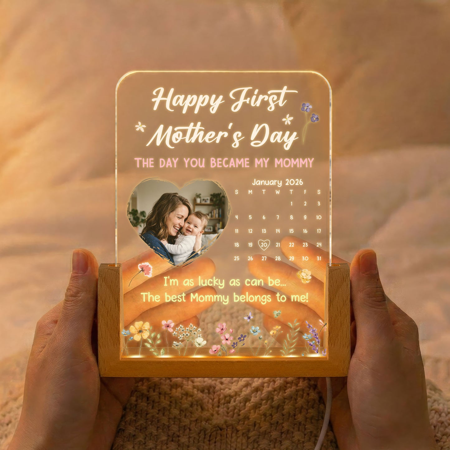 The-Day-You-Became-My-Mommy,-Daddy,-Grandma,-Papa-Custom-Calendar-Personalized-Night-Light-2