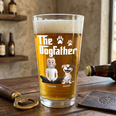 The Dogfather - Personalized Beer Glass