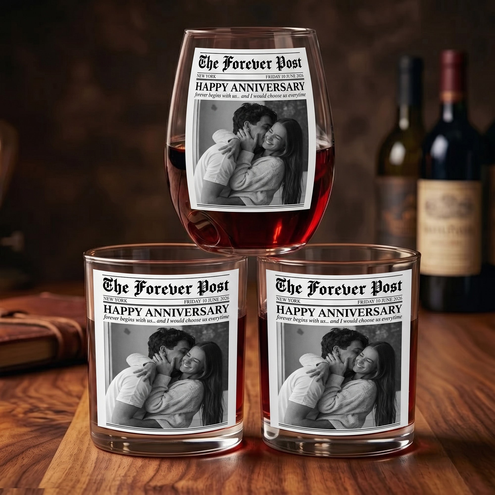The-Forever-Post-Love-Newspaper-Custom-Couples-Photo,-Special-Date-Personalized-Whiskey-Glass-And-Wine-Glass-Set-2