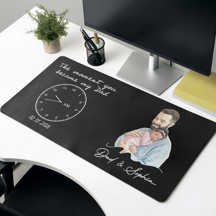 The-Moment-You-Became-Dad-Watercolor-Art-Fathers-Day-Gift-For-Husband-Personalized-Desk-Mat-2