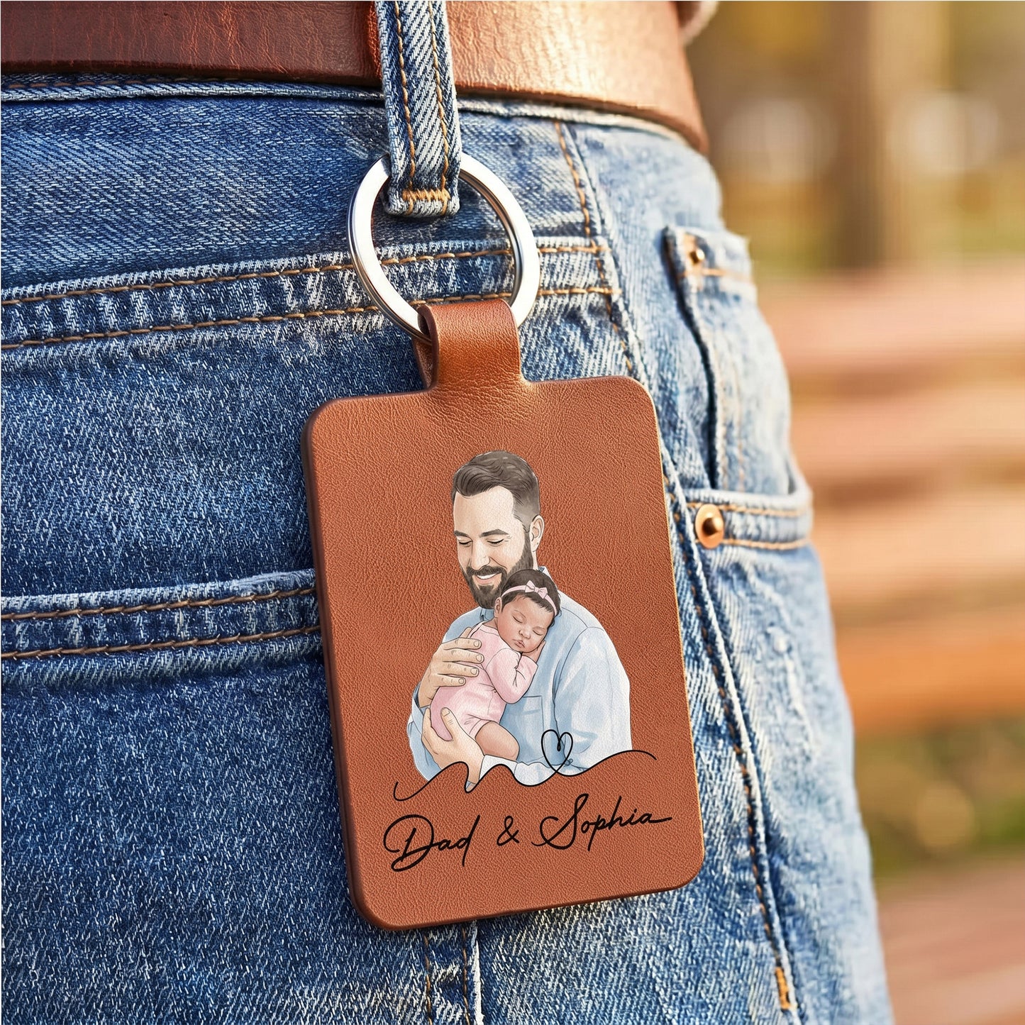 The-Moment-You-Became-My-Dad-Custom-Photo-Watercolor-Fathers-Day-Gift-Personalized-Keychain-5