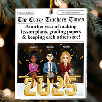 The Teachers Times - Teacher Newspaper Custom - Personalized Acrylic Ornament