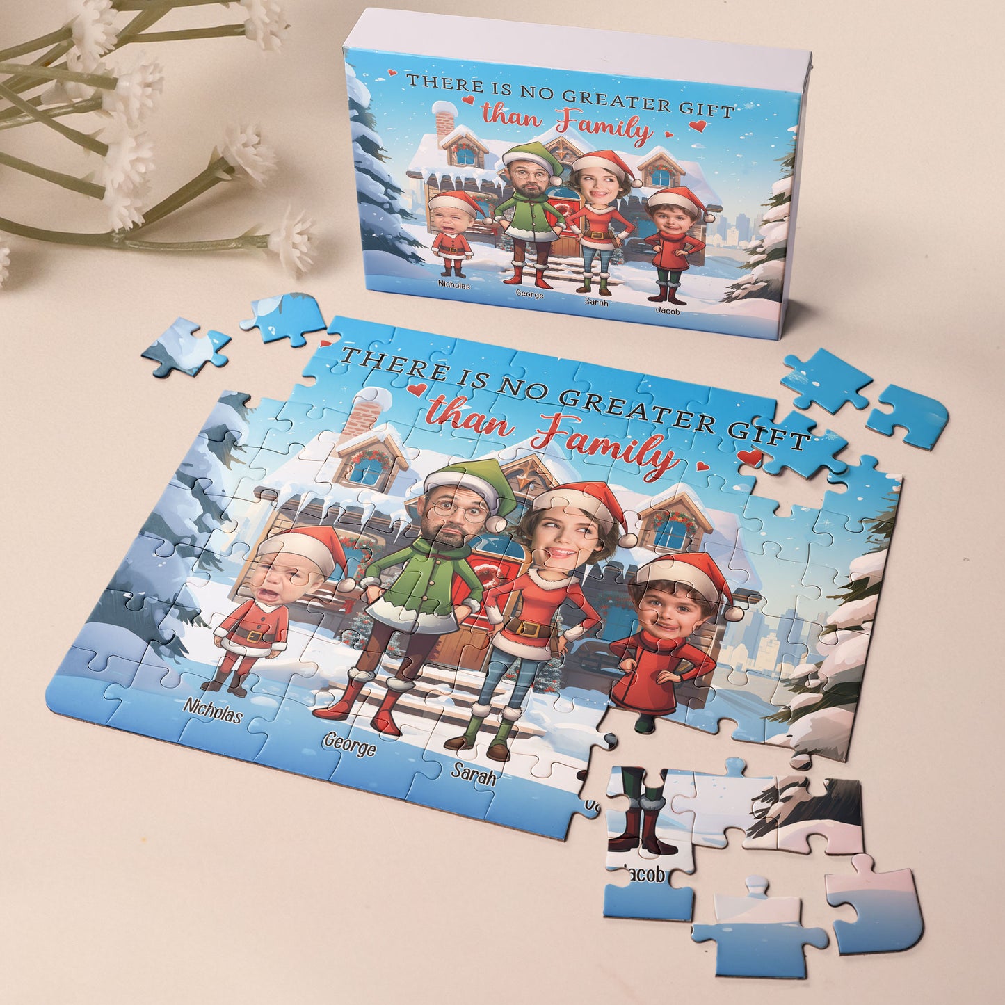 There Is No Greater Gift Than Family - Personalized Photo Jigsaw Puzzle