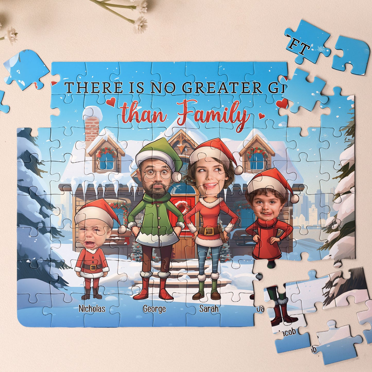 There Is No Greater Gift Than Family - Personalized Photo Jigsaw Puzzle