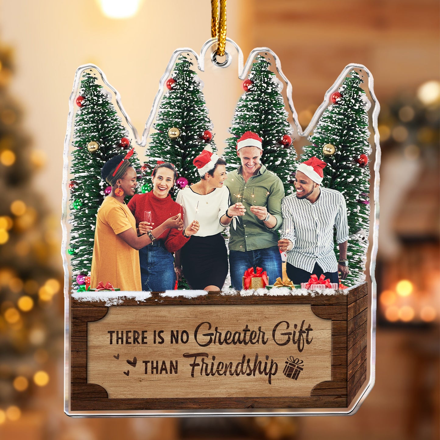 There Is No Greater Gift Than Friendship - Personalized Acrylic Photo Ornament