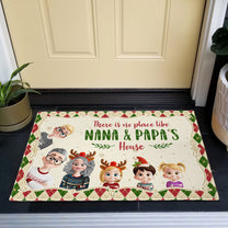 There Is No Place Like Nana & Papa's House - Personalized Doormat