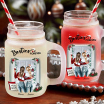 Besties Forever - Personalized Mason Jar Cup With Straw