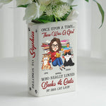 There Was A Girl Who Really Loved Books And Cats - Personalized Ceramic Book Vase