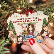 There's No Place Like Grandma And Grandpa's House - Personalized Aluminum Ornament