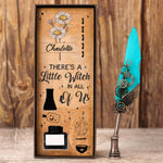 There's A Little Witch In All Of Us - Feather Pen Set With Custom Card