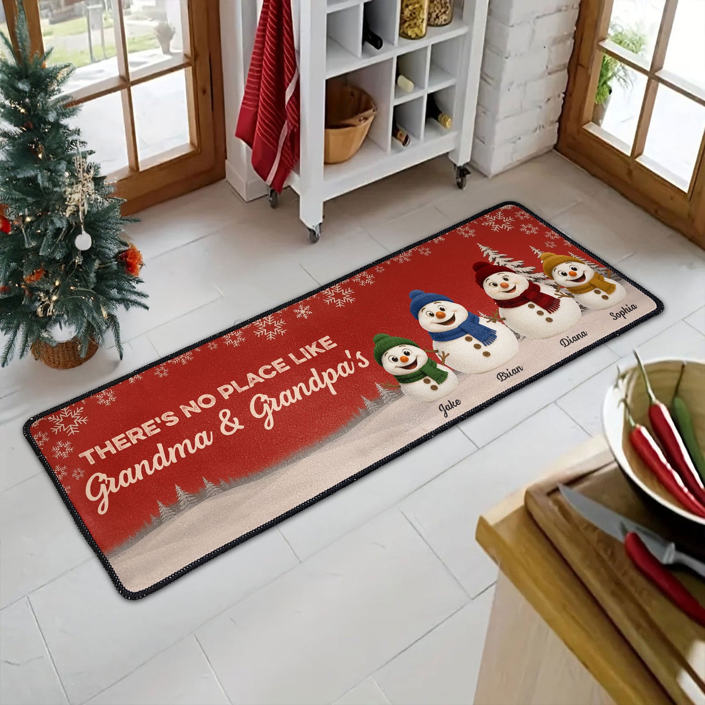 There's No Place Like Grandma & Grandpa's - Personalized Runner Rug