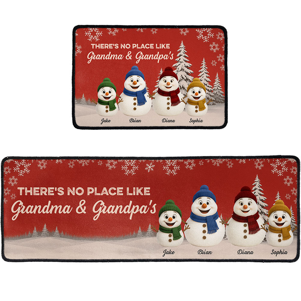 There's No Place Like Grandma & Grandpa's - Personalized Runner Rug
