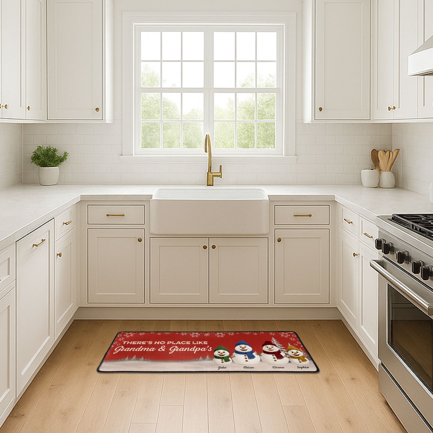 There's No Place Like Grandma & Grandpa's - Personalized Runner Rug