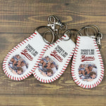 There's No Place Like Home - Personalized Leather Baseball Photo Keychain