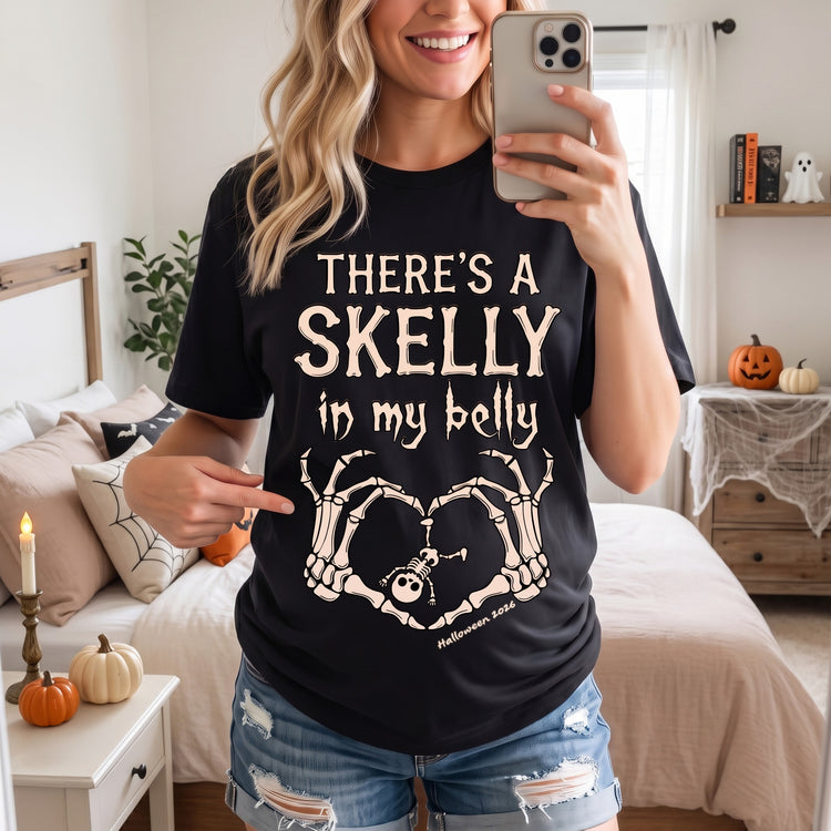 There's-A-Skelly-In-My-Belly-Pregnancy-Announcement-Personalized-Shirt-2