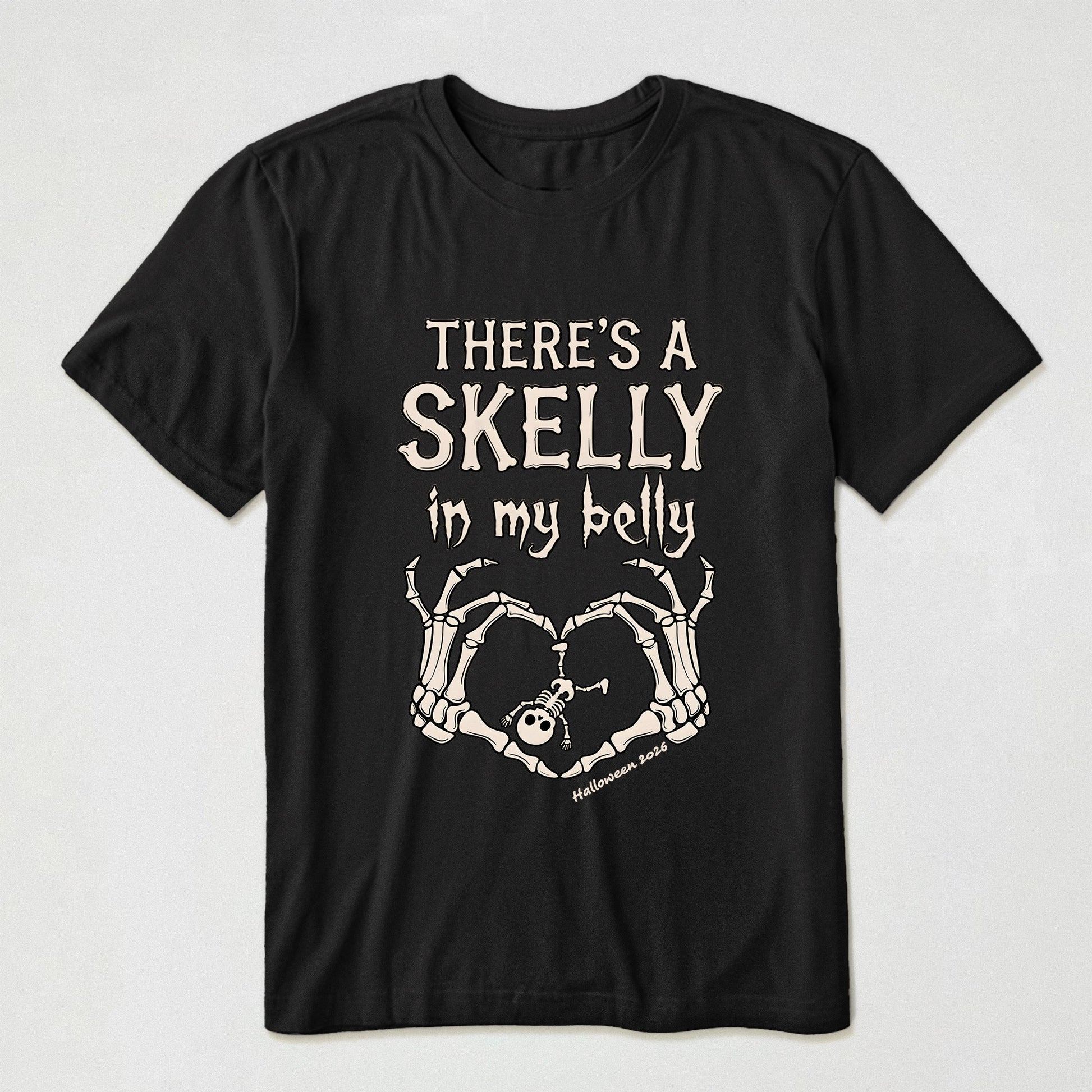 There's-A-Skelly-In-My-Belly-Pregnancy-Announcement-Personalized-Shirt-3