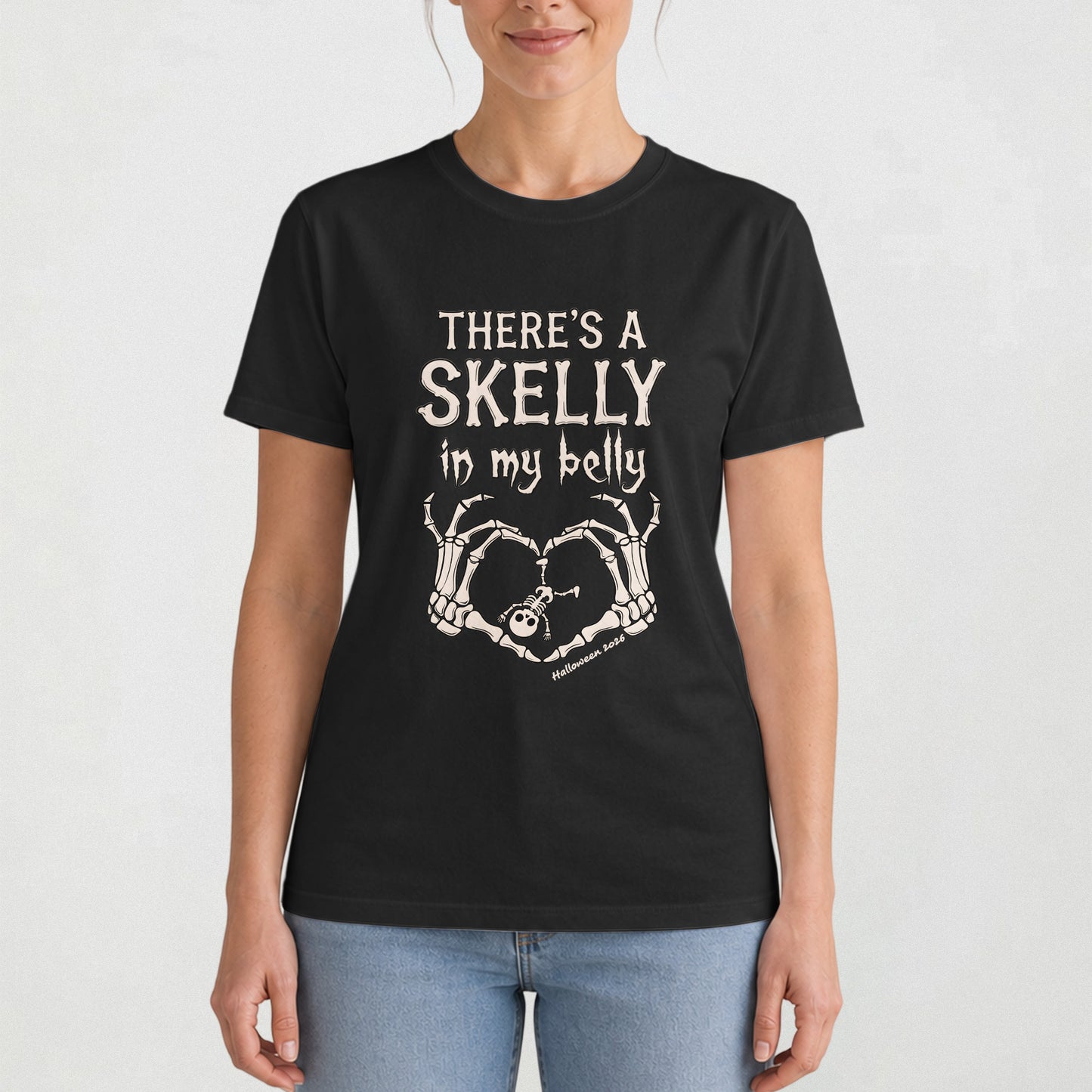 There's-A-Skelly-In-My-Belly-Pregnancy-Announcement-Personalized-Shirt-4