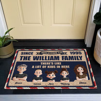 There's-Like-A-Lot-Of-Kids-In-Here-3D-Family-Faux-Pattern-Personalized-Doormat-2