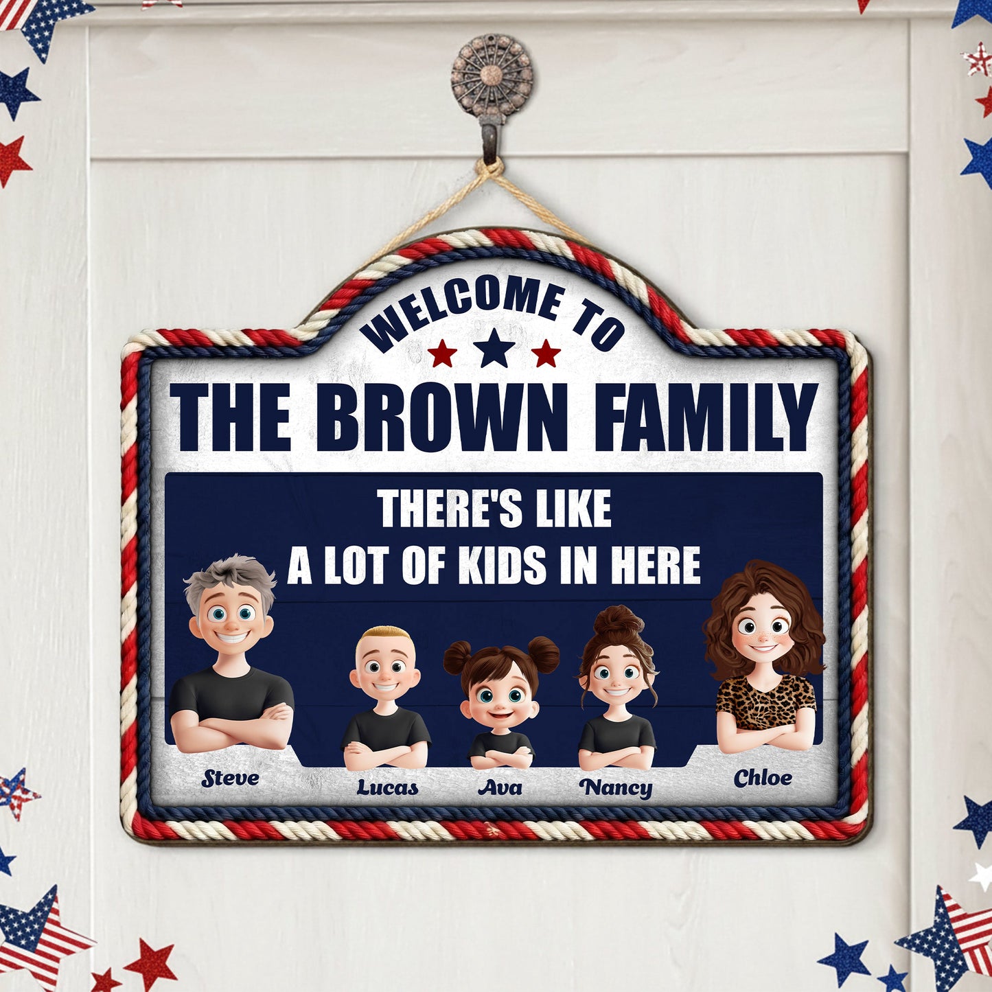 There_s_Like_A_Lot_Of_Kids_In_Here_Faux_Pattern_3D_Version_Personalized_Wood_Sign_1