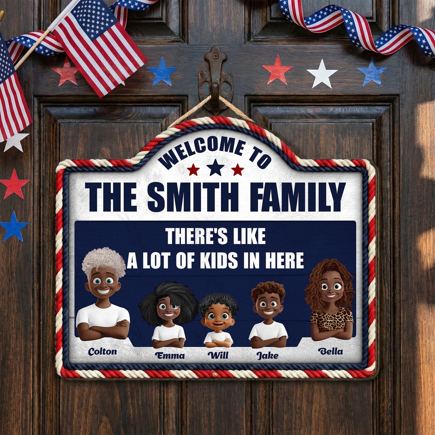 There_s_Like_A_Lot_Of_Kids_In_Here_Faux_Pattern_3D_Version_Personalized_Wood_Sign_5