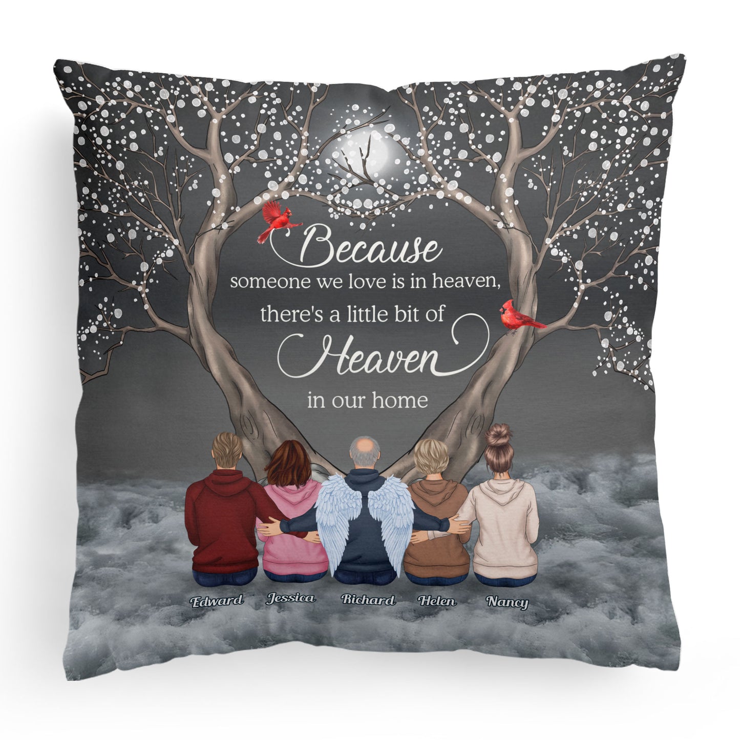 There's A Little Bit Of Heaven In Our Home - Personalized Pillow