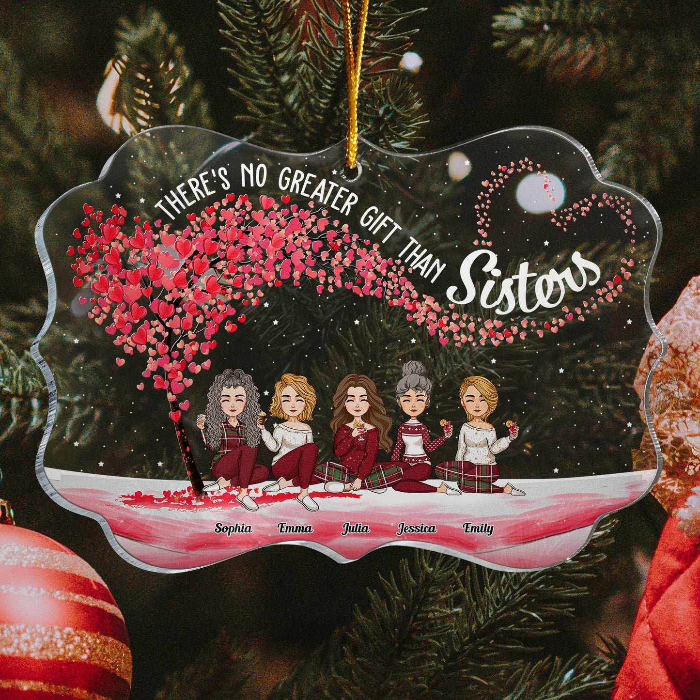 There's No Greater Gift Than Sisters - Personalized Acrylic Ornament