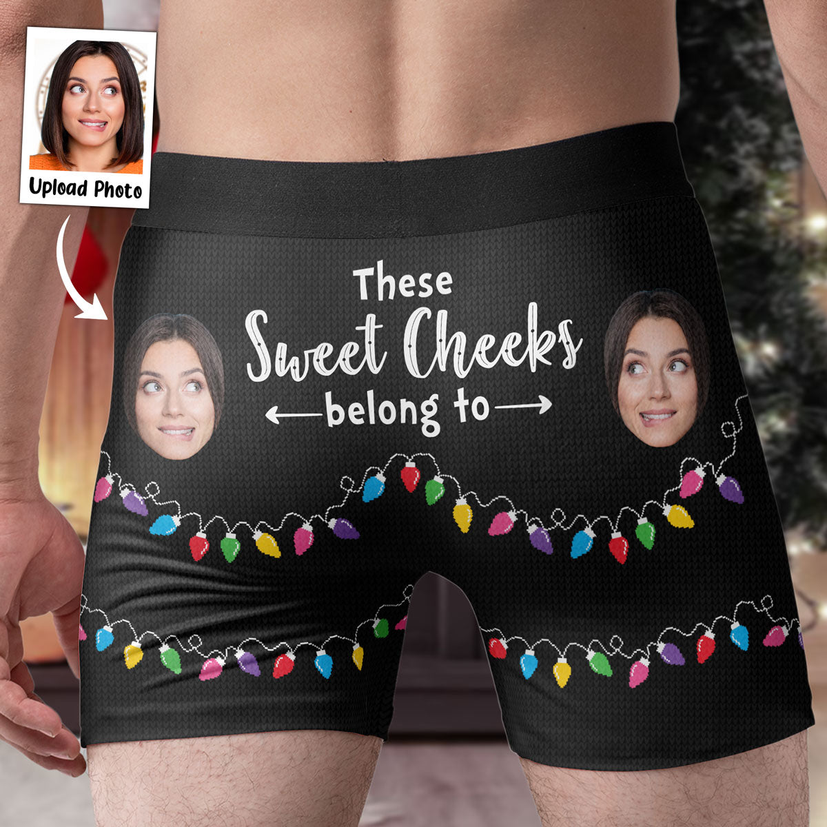 These Sweet Cheeks Belong To Custom Face - Personalized Photo Men's ...
