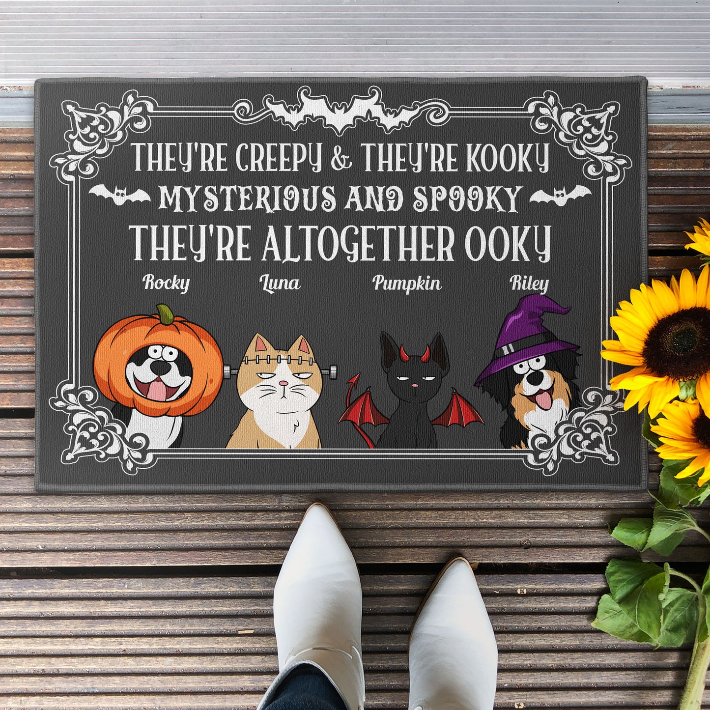 They're Altogether Ooky - Personalized Doormat
