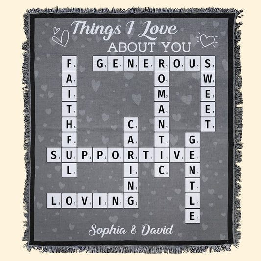 Things I Love About You - Personalized Woven Blanket