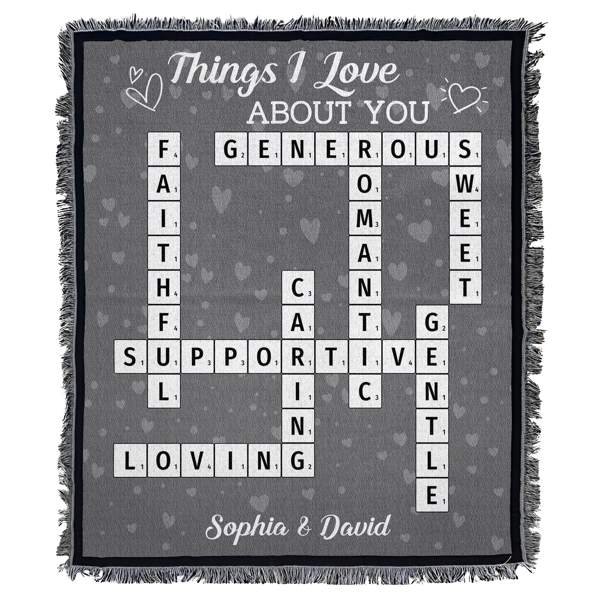 Things I Love About You - Personalized Woven Blanket