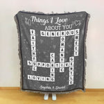 Things I Love About You - Personalized Woven Blanket