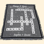 Things I Love About You - Personalized Woven Blanket