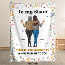 Think Of This Blanket As A Hug From Me To You Floral Style - Personalized Blanket