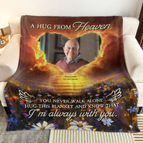 Think Of This Blanket As A Hug From Me From Heaven - Personalized Photo Blanket