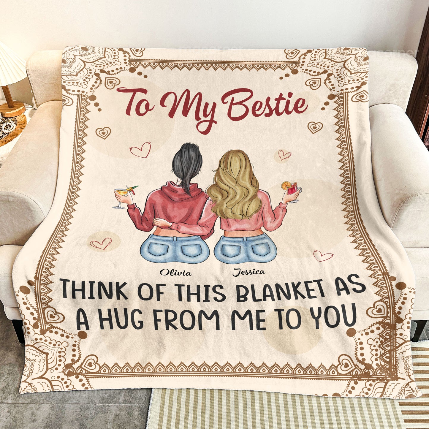 Think Of This Blanket As A Hug - Personalized Blanket