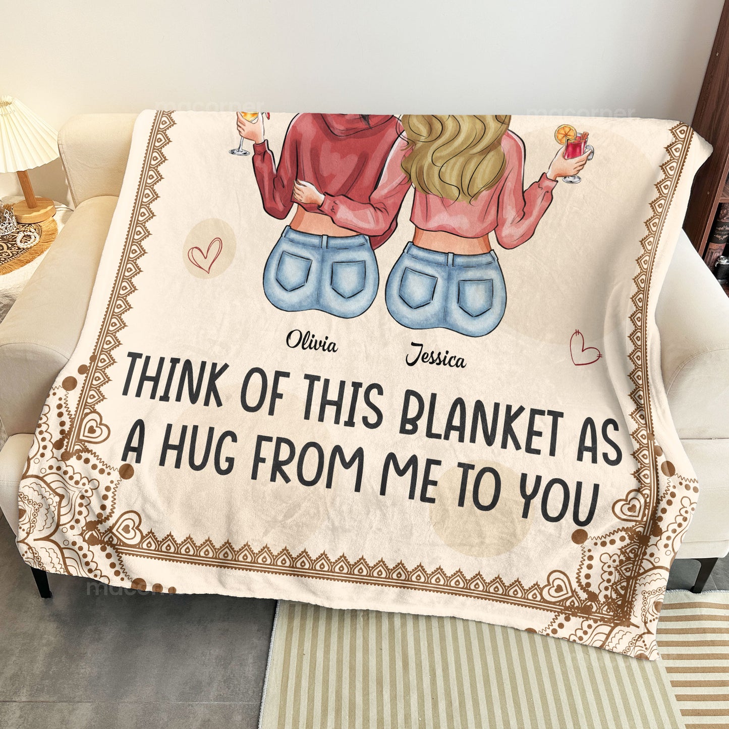 Think Of This Blanket As A Hug - Personalized Blanket