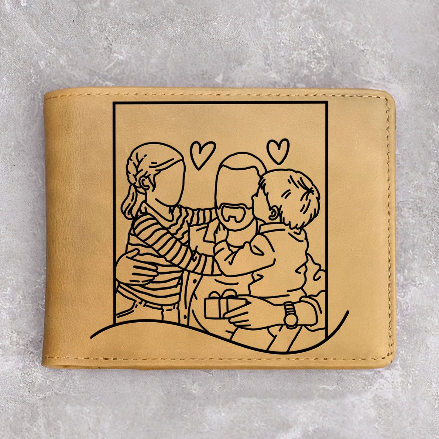 Think Of Us Whenever You Open This Wallet - Personalized Photo Leather Wallet