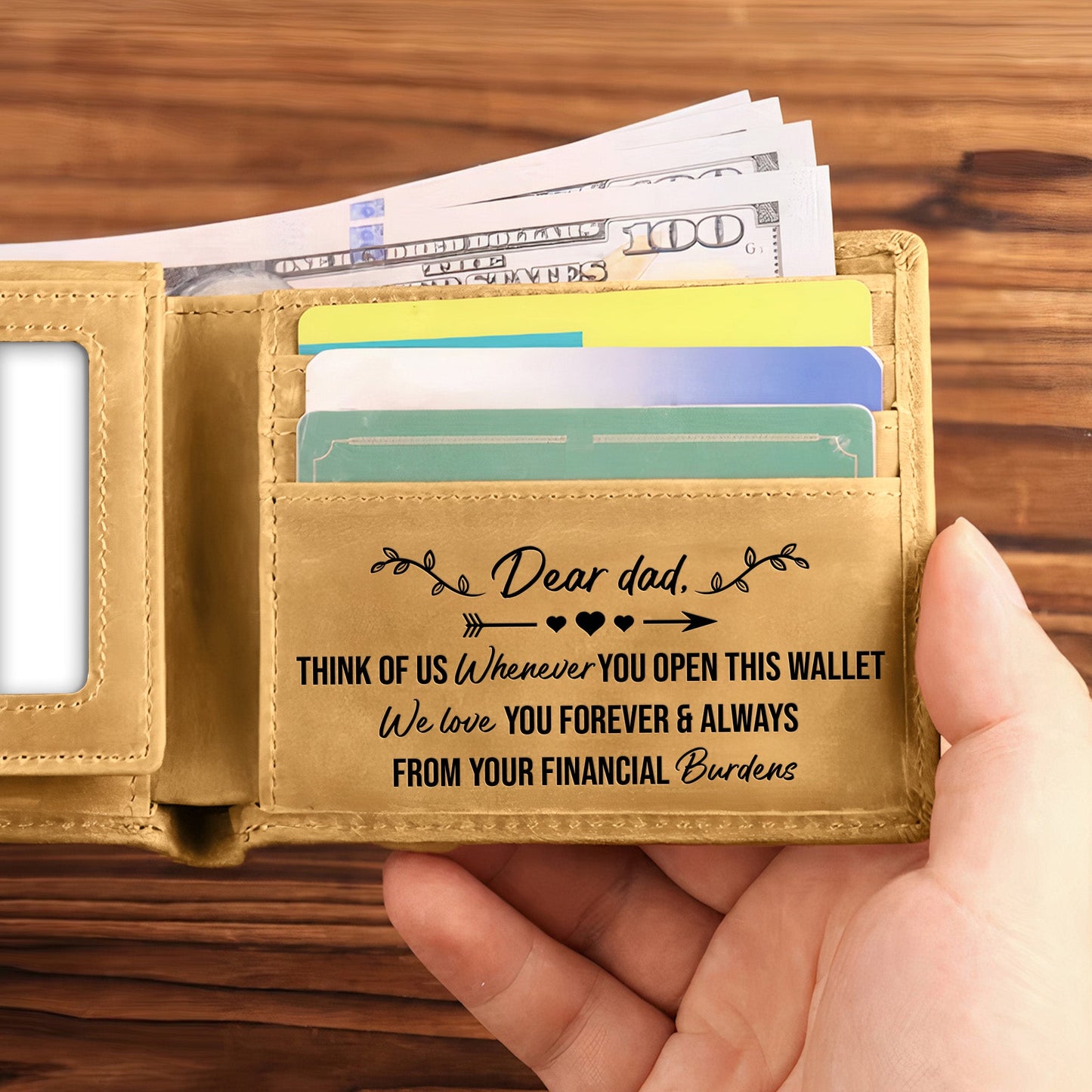 Think Of Us Whenever You Open This Wallet - Personalized Photo Leather Wallet