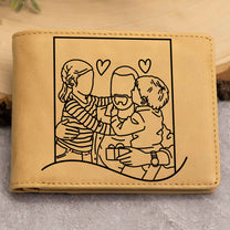 Think Of Us Whenever You Open This Wallet - Personalized Photo Leather Wallet