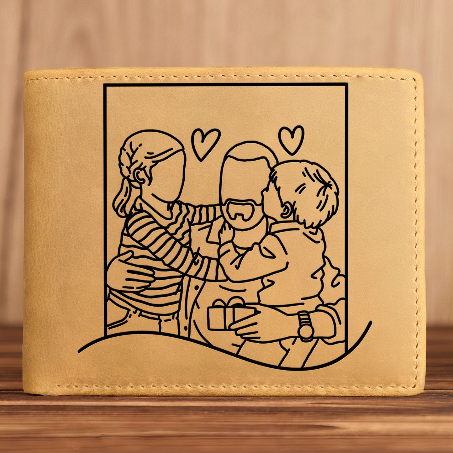 Think Of Us Whenever You Open This Wallet - Personalized Photo Leather Wallet