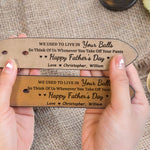 Think Of Us Whenever You Take Off Your Pants Dad Gift - Personalized Engraved Leather Belt