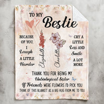 Think Of This Blanket As A Big Hug - Custom Birth Flower - Personalized Blanket