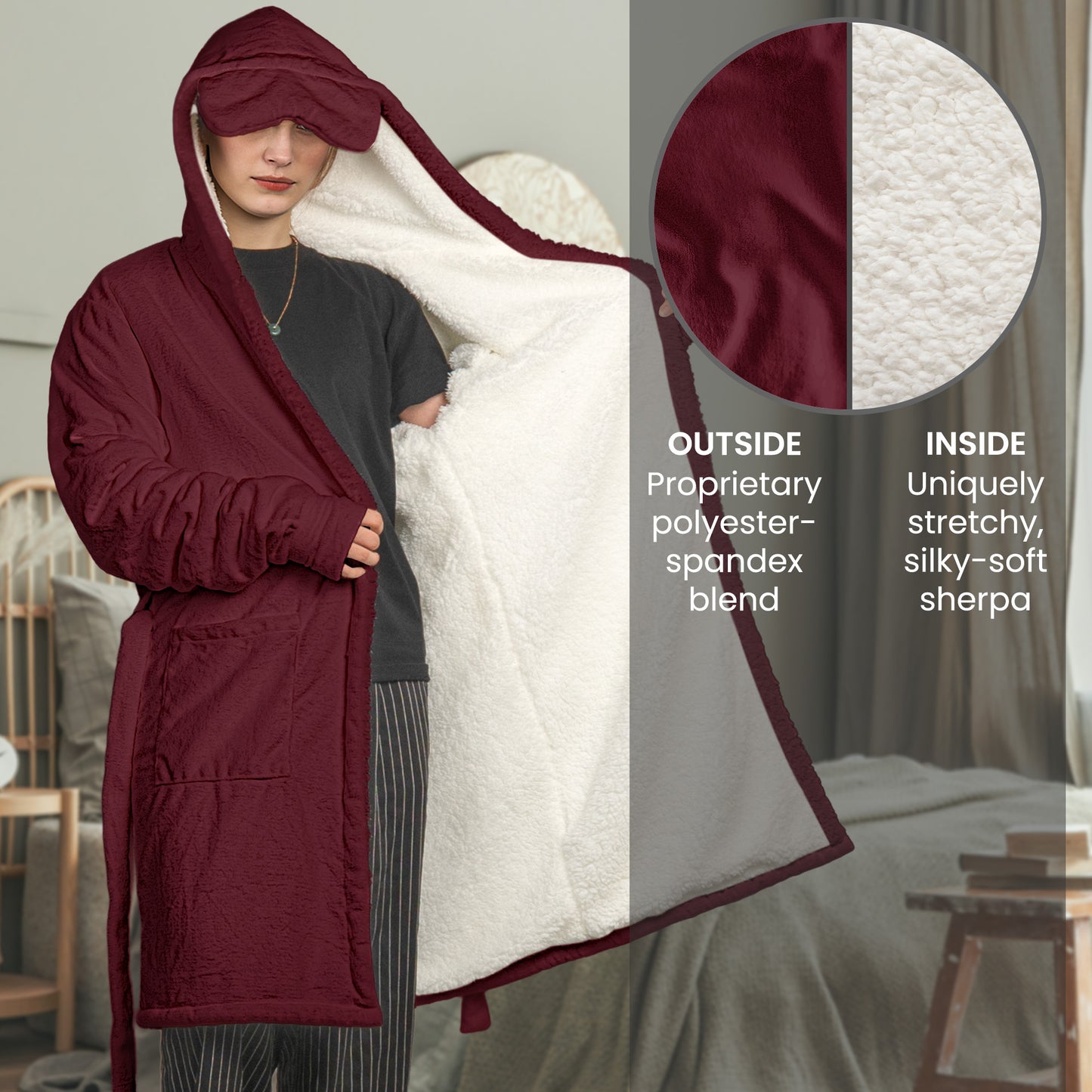 This A$$ Belongs To My Husband, Boyfriend - Funny Naughty Gift For Wife - Personalized Hooded Robe