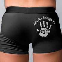 This A$$ Belongs To - Naughty Gifts For Husband, Boyfriend - Personalized Men's Boxer Briefs - Christmas Gift For Husband