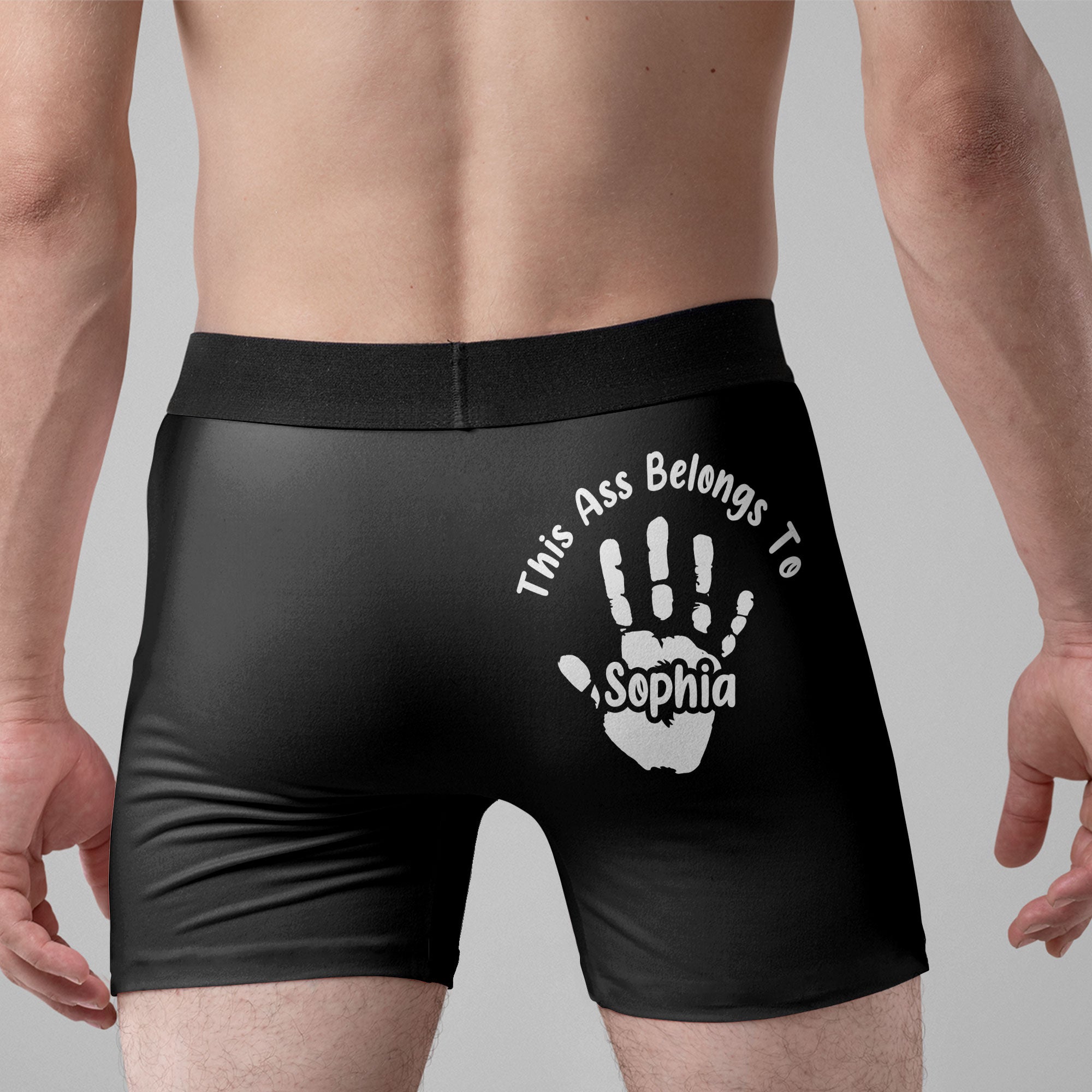 This A$$ Belongs To - Naughty Gifts For Husband, Boyfriend - Personalized Men's Boxer Briefs - Christmas Gift For Husband