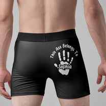 This A$$ Belongs To - Naughty Gifts For Husband, Boyfriend - Personalized Men's Boxer Briefs - Christmas Gift For Husband